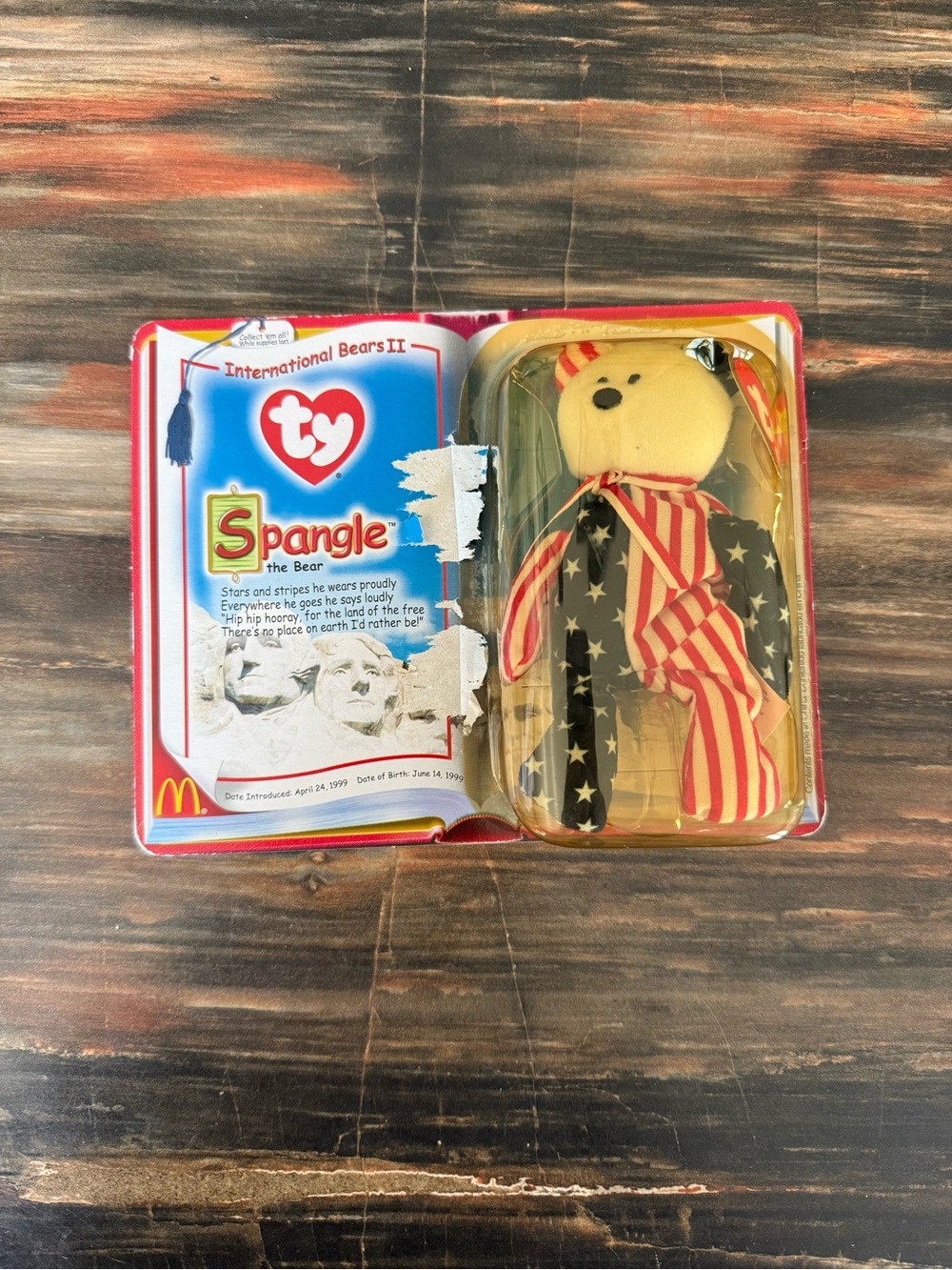 Ty Spangle Bear Plush - Red, White & Blue